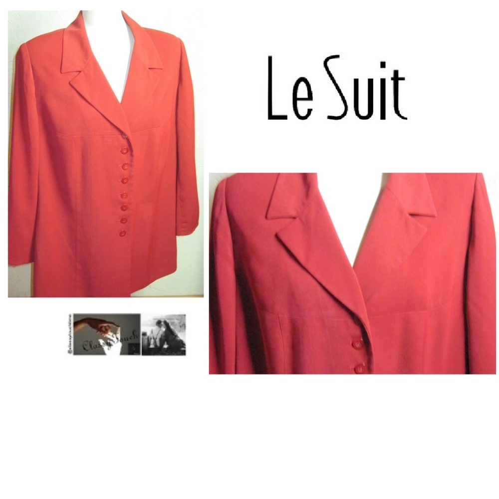 Le Suit Woman New Red Blazer Size 22W